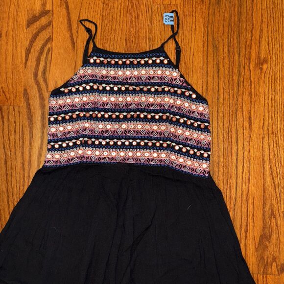 DESIGN LAB Black Embroidered Boho Maxi Dress, Size M - Picture 1 of 6